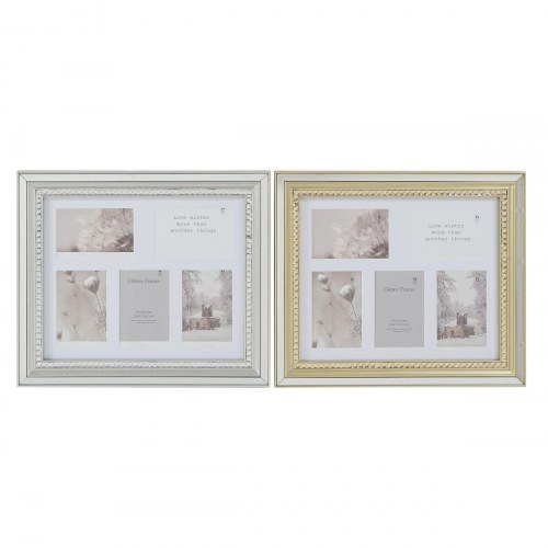 Fotoramme Luxury 46,5 × 2 × 40 cm - krystal, sølv/gylden, traditionel - 2 stk.