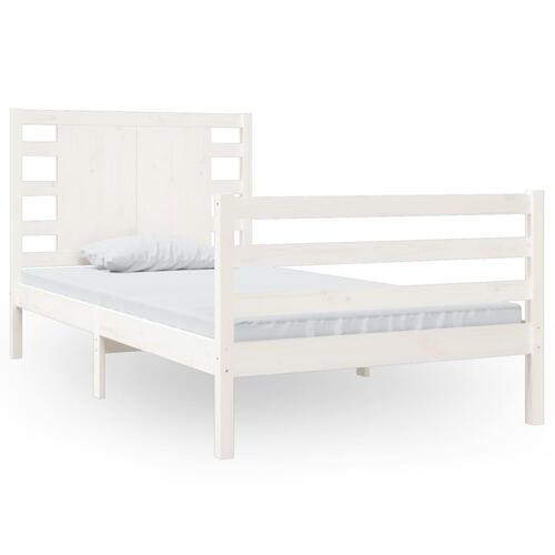 Sengeramme uden madras 100x200 cm massivt fyrretræ hvid