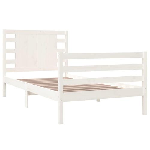 Sengeramme uden madras 100x200 cm massivt fyrretræ hvid