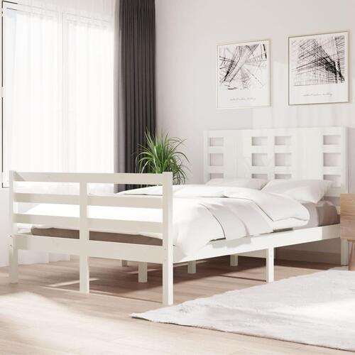 Sengeramme uden madras 120x200 cm massivt fyrretræ hvid