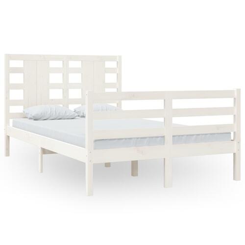 Sengeramme uden madras 120x200 cm massivt fyrretræ hvid