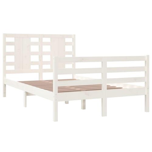 Sengeramme uden madras 120x200 cm massivt fyrretræ hvid