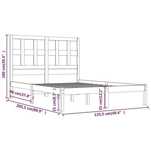 Sengeramme uden madras 120x200 cm massivt fyrretræ
