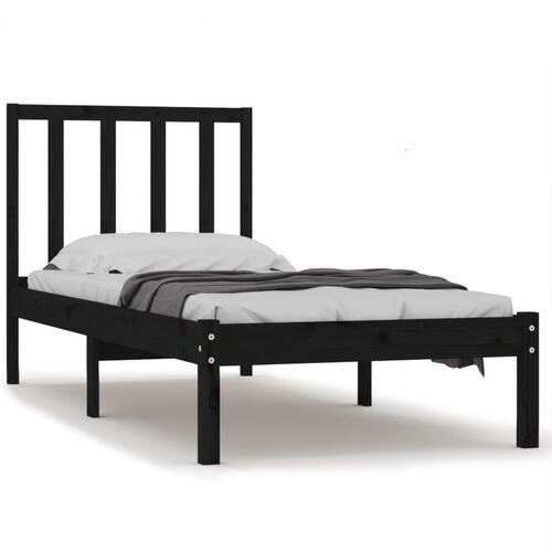 Sengeramme 75x190 cm Small Single massivt fyrretræ sort