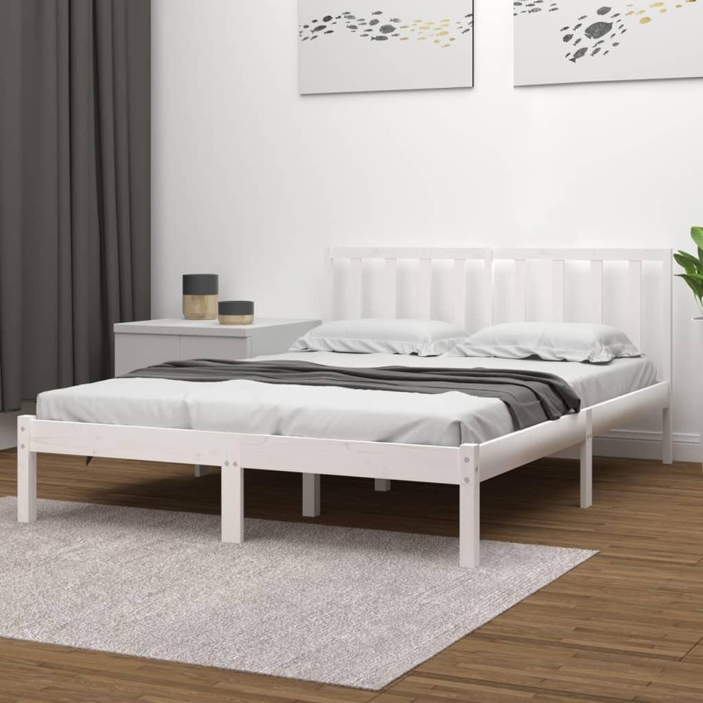 Sengestel 120x190 cm Small Double massivt fyrretræ hvid