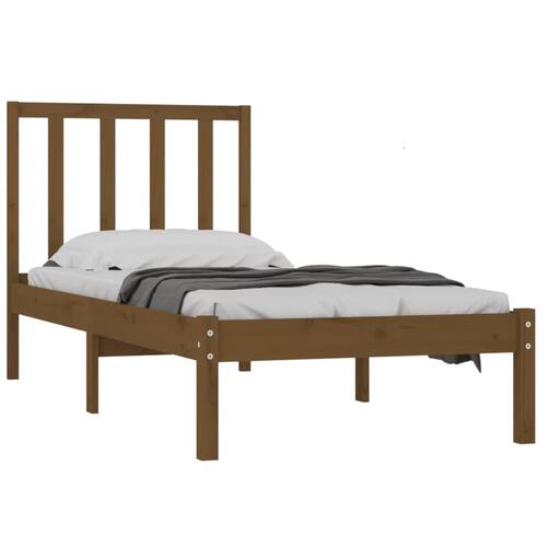 Sengeramme 100x200 cm massivt fyrretræ gyldenbrun