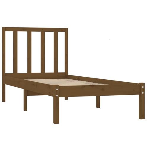 Sengeramme 100x200 cm massivt fyrretræ gyldenbrun