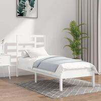 Sengeramme 75x190 cm Small Single massivt træ hvid