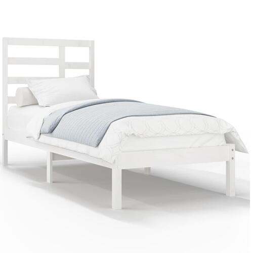 Sengeramme 75x190 cm Small Single massivt træ hvid