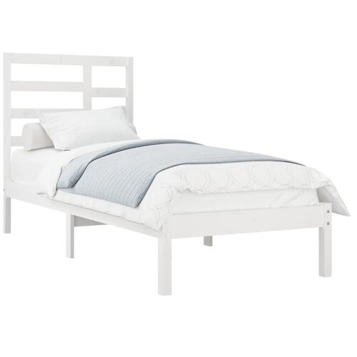 Sengeramme 75x190 cm Small Single massivt træ hvid