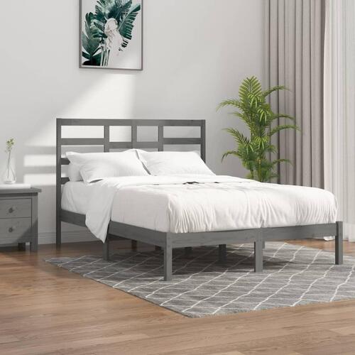 Sengeramme 150x200 cm King Size massivt fyrretræ grå