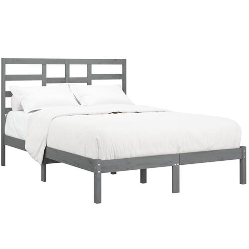 Sengeramme 150x200 cm King Size massivt fyrretræ grå