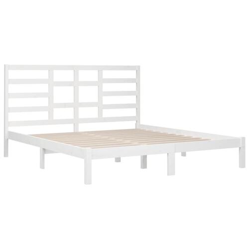 Sengestel 180x200 cm Super King massivt fyrretræ hvid