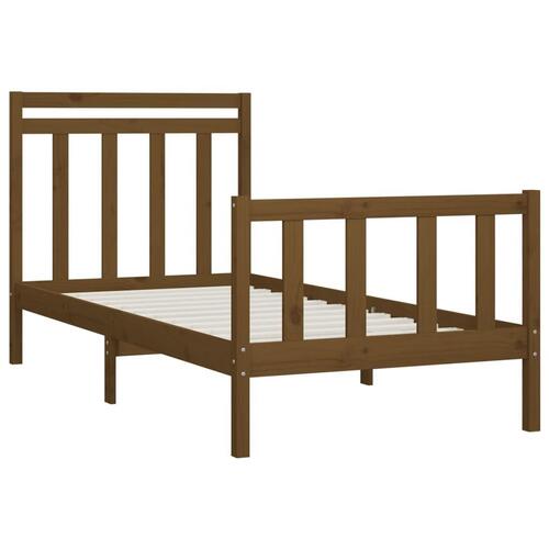 Sengeramme 90x200 cm massivt fyrretræ gyldenbrun