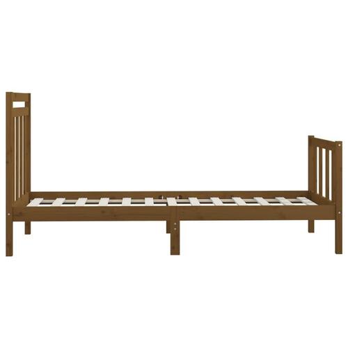 Sengeramme 90x200 cm massivt fyrretræ gyldenbrun