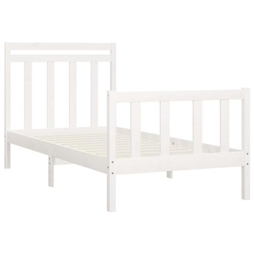 Sengeramme 100x200 cm massivt fyrretræ hvid
