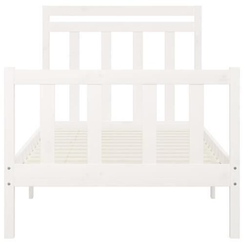 Sengeramme 100x200 cm massivt fyrretræ hvid