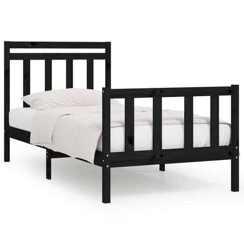 Sengeramme 100x200 cm massivt fyrretræ sort