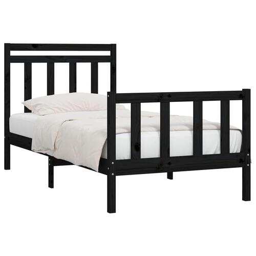 Sengeramme 100x200 cm massivt fyrretræ sort