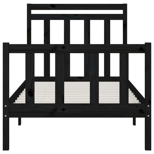 Sengeramme 100x200 cm massivt fyrretræ sort