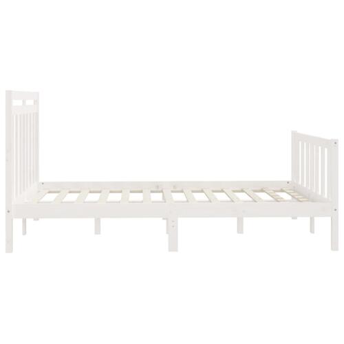 Sengeramme 150x200 cm King Size massivt fyrretræ hvid