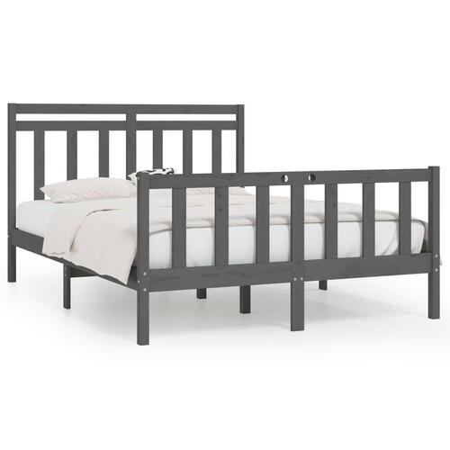 Sengeramme 150x200 cm King Size massivt fyrretræ grå