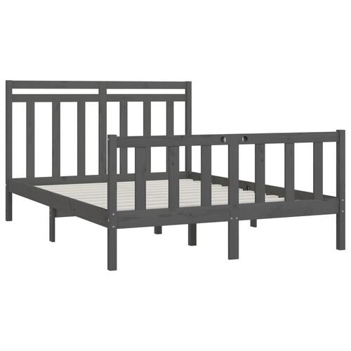 Sengeramme 150x200 cm King Size massivt fyrretræ grå
