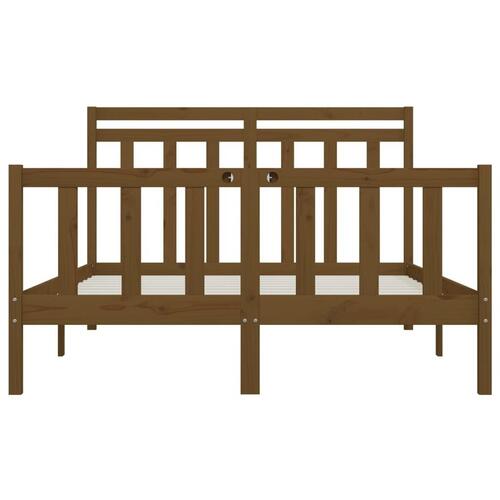 Sengeramme 150x200 cm King Size massivt træ gyldenbrun