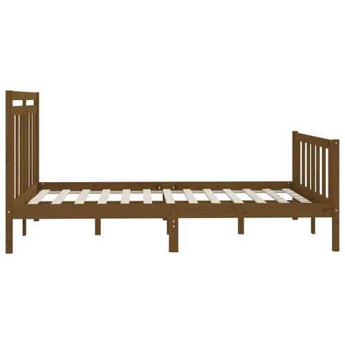 Sengeramme 150x200 cm King Size massivt træ gyldenbrun
