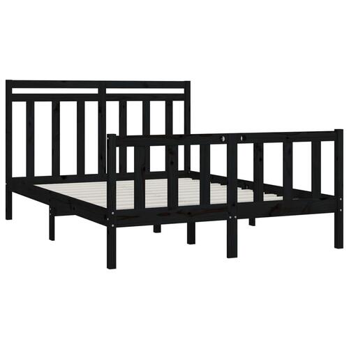Sengeramme 150x200 cm King Size massivt fyrretræ sort