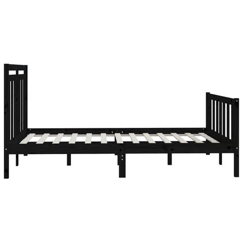 Sengeramme 160x200 cm massivt fyrretræ sort