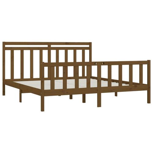 Sengeramme 180x200 cm Super King massivt fyrretræ gyldenbrun