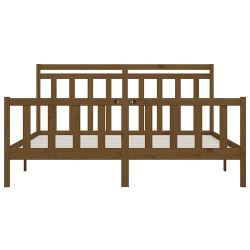 Sengeramme 180x200 cm Super King massivt fyrretræ gyldenbrun