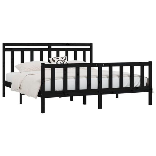 Sengeramme 180x200 cm Super King massivt fyrretræ grå