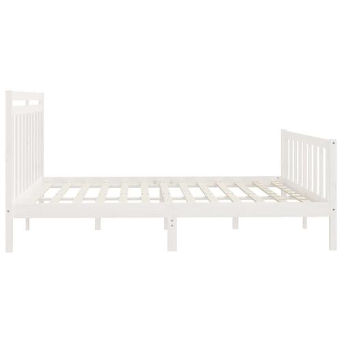 Sengeramme 200x200 cm massivt fyrretræ hvid