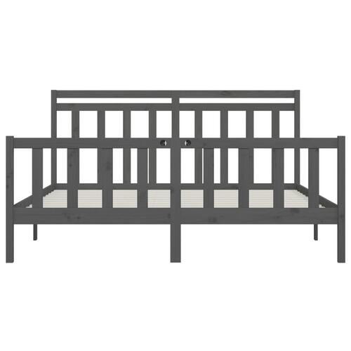 Sengeramme 200x200 cm massivt fyrretræ grå