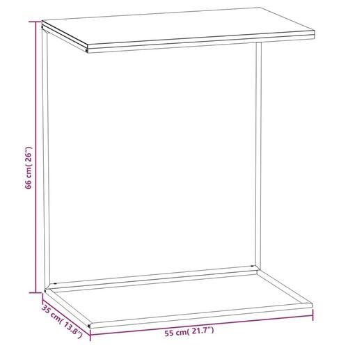 Sidebord 55x35x66 cm konstrueret træ hvid