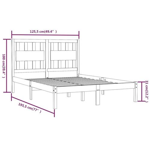 Sengeramme 120x190 cm massivt fyrretræ