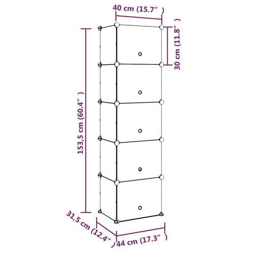 Skoreol 44x31,5x153,5 cm PP transparent