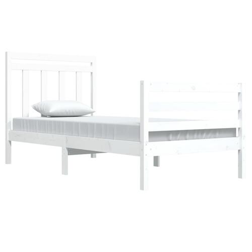 Sengeramme 90x200 cm massivt træ hvid