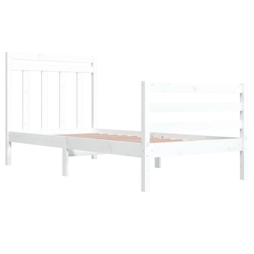 Sengeramme 90x200 cm massivt træ hvid
