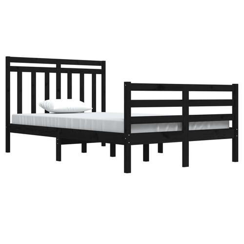 Sengeramme 120x200 cm massivt træ sort