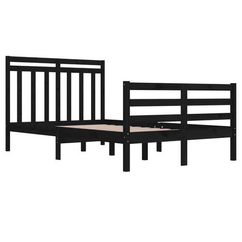 Sengeramme 120x200 cm massivt træ sort