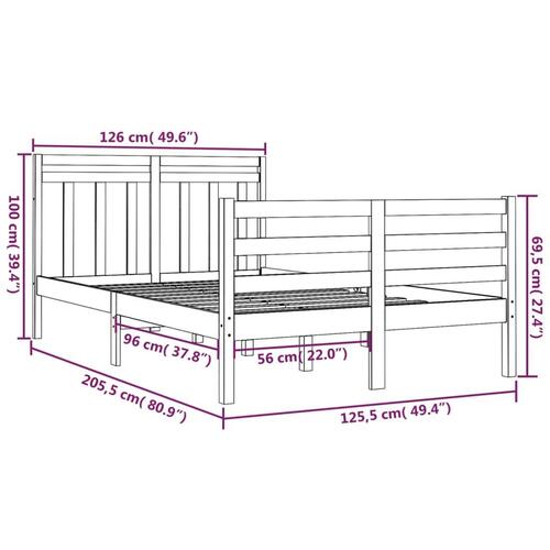 Sengeramme 120x200 cm massivt træ sort