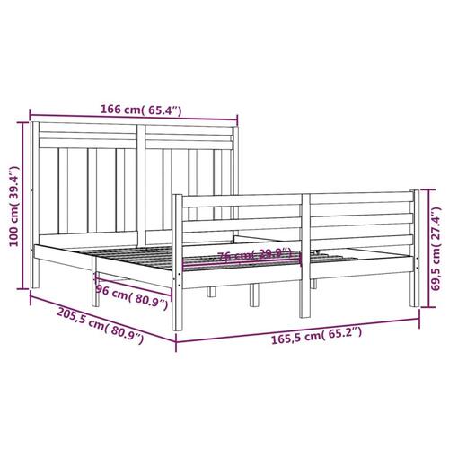 Sengeramme 160x200 cm massivt træ