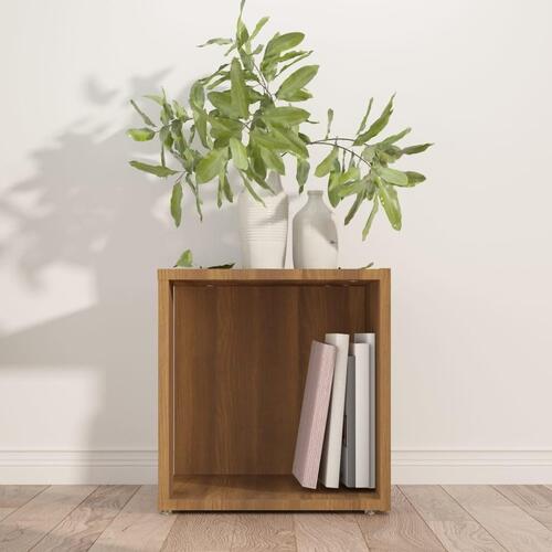 Sidebord 33x33x34,5 cm konstrueret træ brun egetræ