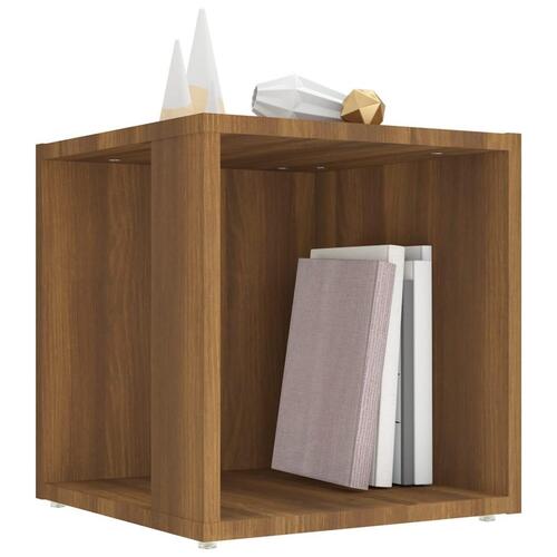 Sidebord 33x33x34,5 cm konstrueret træ brun egetræ