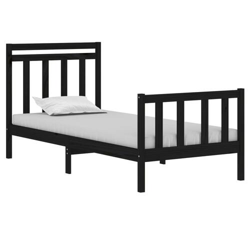 Sengeramme 75x190 cm Small Single massivt træ sort