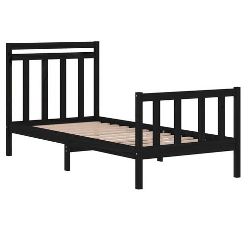 Sengeramme 75x190 cm Small Single massivt træ sort