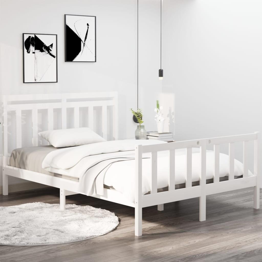 Sengeramme 120x190 cm Small Double massivt træ hvid